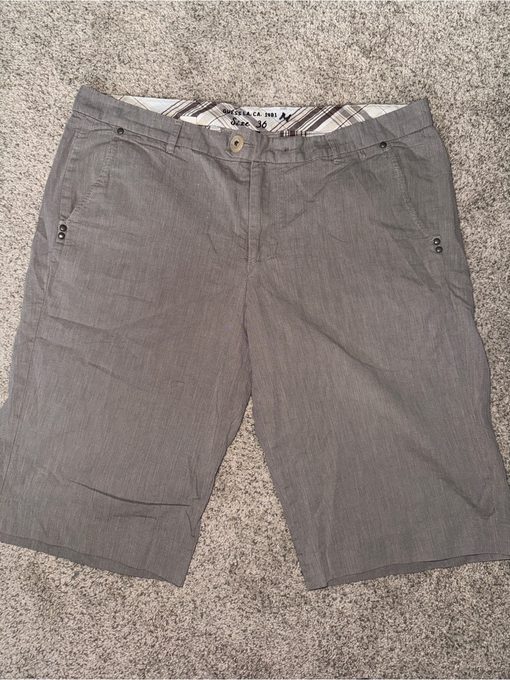 Y2K Guess Men's Gray Flat-Front Shorts
